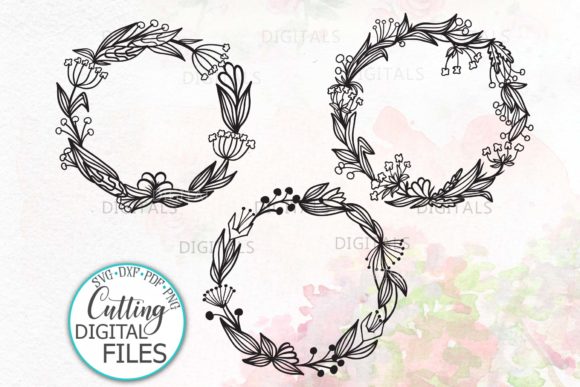 3 Summer Floral Wreath Bundle: A Versatile Design Solution for Creative Projects