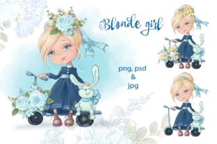Blonde Girl: A Charming Watercolor Character Collection