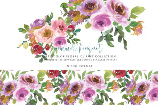 Blush Pink Purple Watercolor Florals