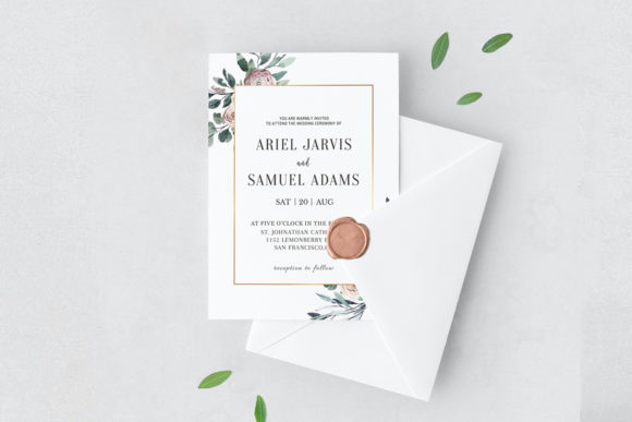 Dusty Rose Floral Wedding Invitation: A Perfect Blend of Elegance and Simplicity