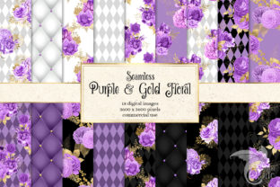 Exploring the Elegance of Purple and Gold Floral Digital Paper