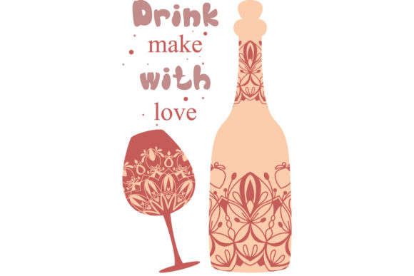 Exploring the Elegance of Wine Bottle and Champagne Glass Vector Illustration