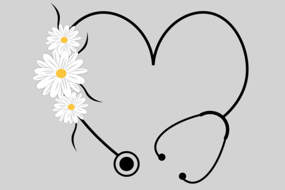 Floral Stethoscope SVG, Flower Daisy: A Versatile Design for Creative Projects