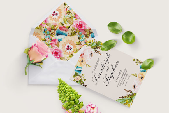 Floral Wreath Wedding Invitation Elegance