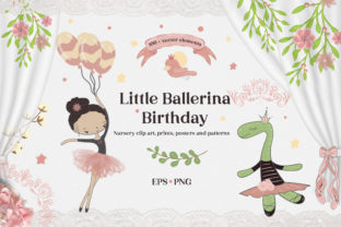 Little Ballerina Birthday: A Versatile and Charming Vector Set for Creative Projects