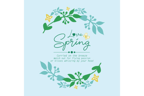 Love Spring Greeting Card in Light Blue: A Charming and Versatile Design
