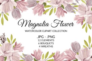 Magnolia Flower Watercolor Clipart Set: A Versatile and Elegant Design Solution