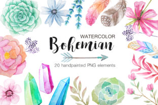 Watercolor Bohemian Nature Set: Exotic Elegance