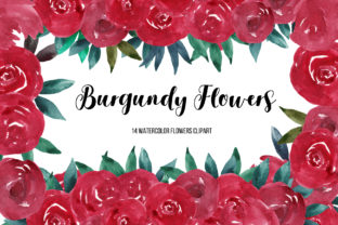Watercolor Burgundy Flower Clipart: A Versatile and Elegant Design Choice