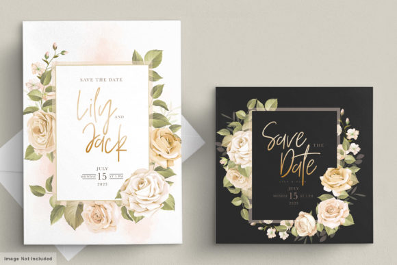 Watercolor Floral Wedding Card Set