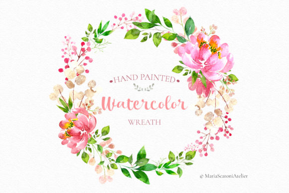 Watercolor Hand Painted Wreath