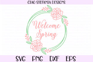 Welcome Spring Floral Geometric Wreath: A Versatile Design for Your Projects